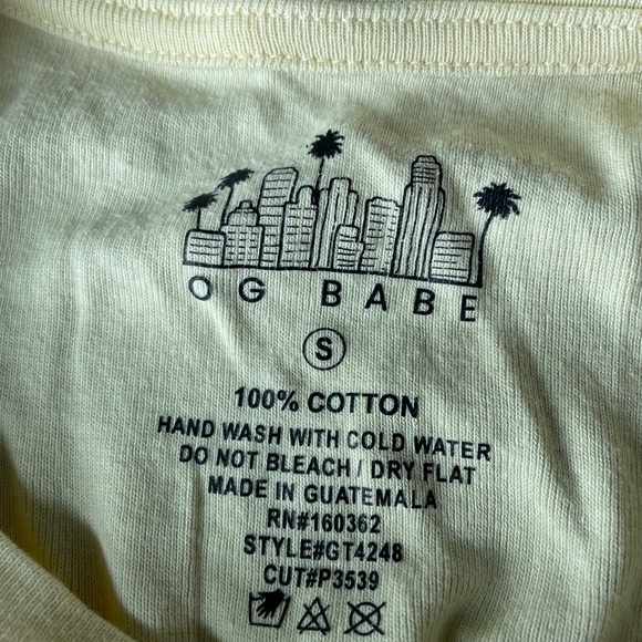 NWOT- OG Babe “Spread Happiness” crop top size small - Picture 4 of 4